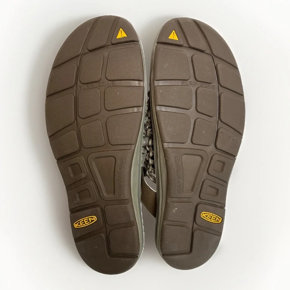 Keen Men's Uneek Slide On Sandal Size 13 Brown Suede Leather Net Shoes